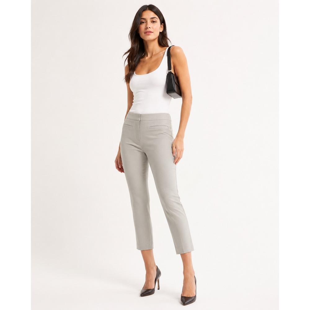 Chico's Women Fabulously Slimming Capri‎ Pants Grey 0/S/4 Tummy Control Cropped